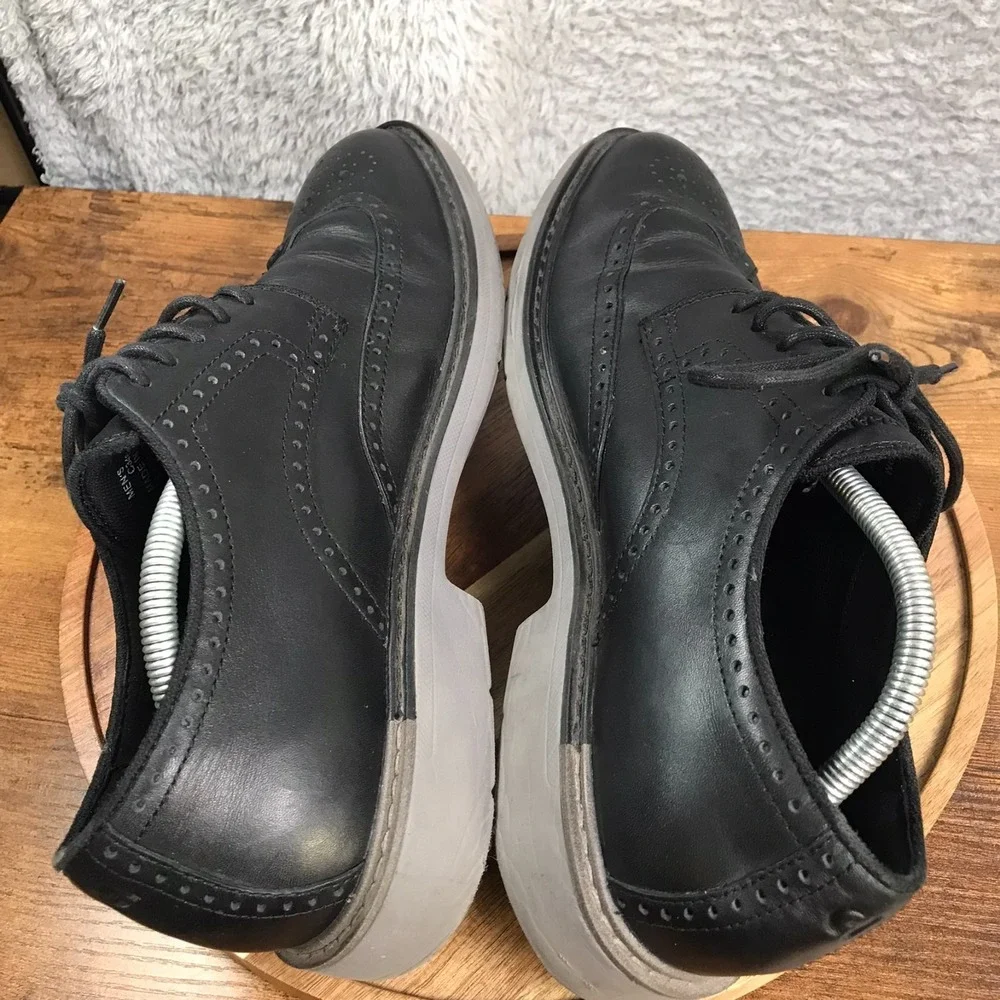 Cole‎ Haan Go To Wingtip Oxford Mens 10M Black Leather Dress Derby Shoes